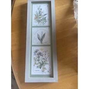 Marjolein Bastin Hallmark Floral Wall Art Thoreau Nature Quote Blue Frame 15.5in
